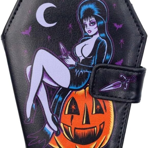 Gothic Faux Leather Coffin Wallet Elvira Mistress of the Dark Halloween